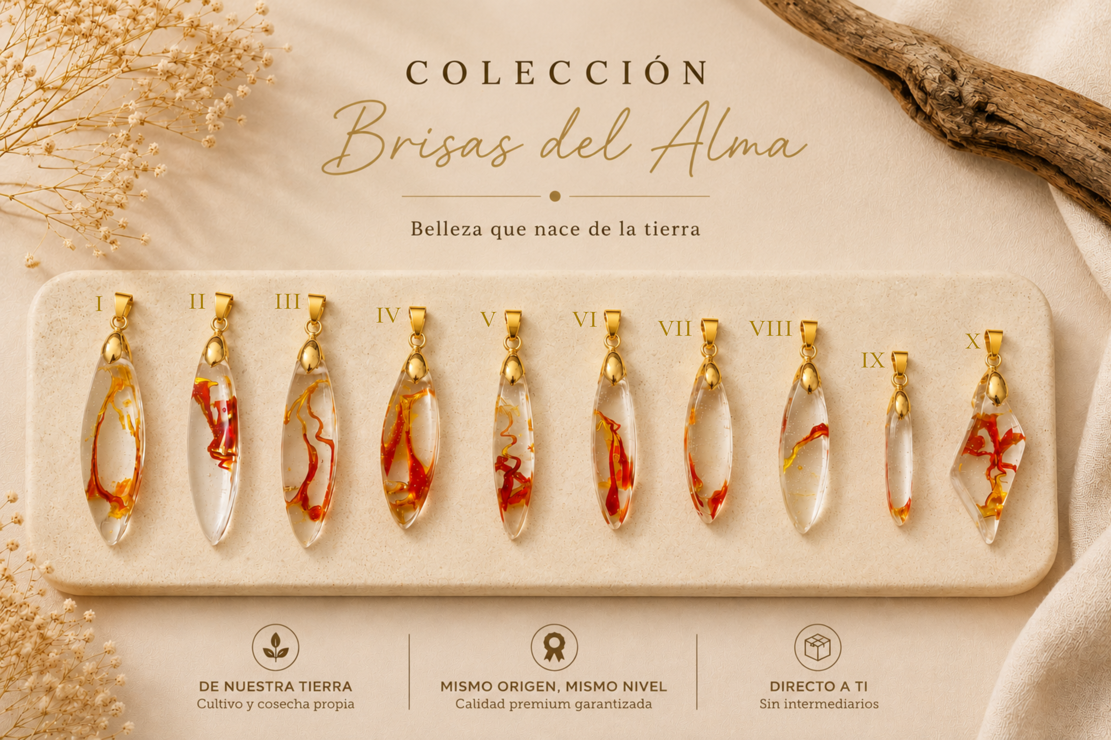 Colgante Azafrán · Brisas del alma