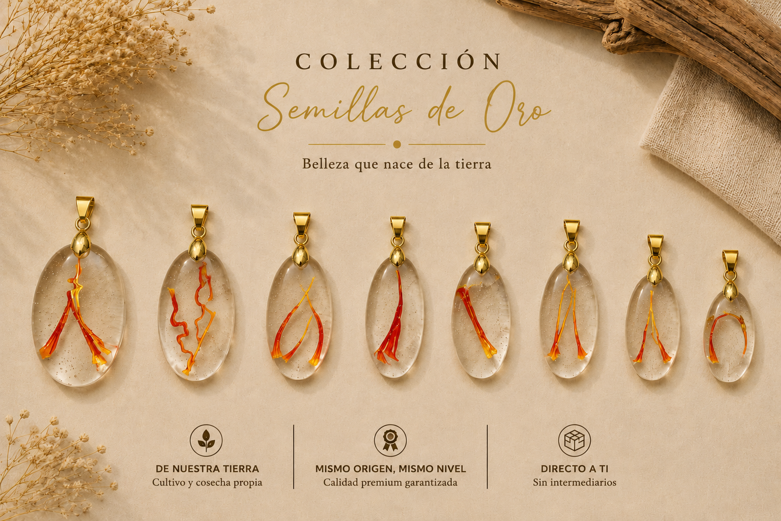 Colgante Azafrán · Semillas de Oro