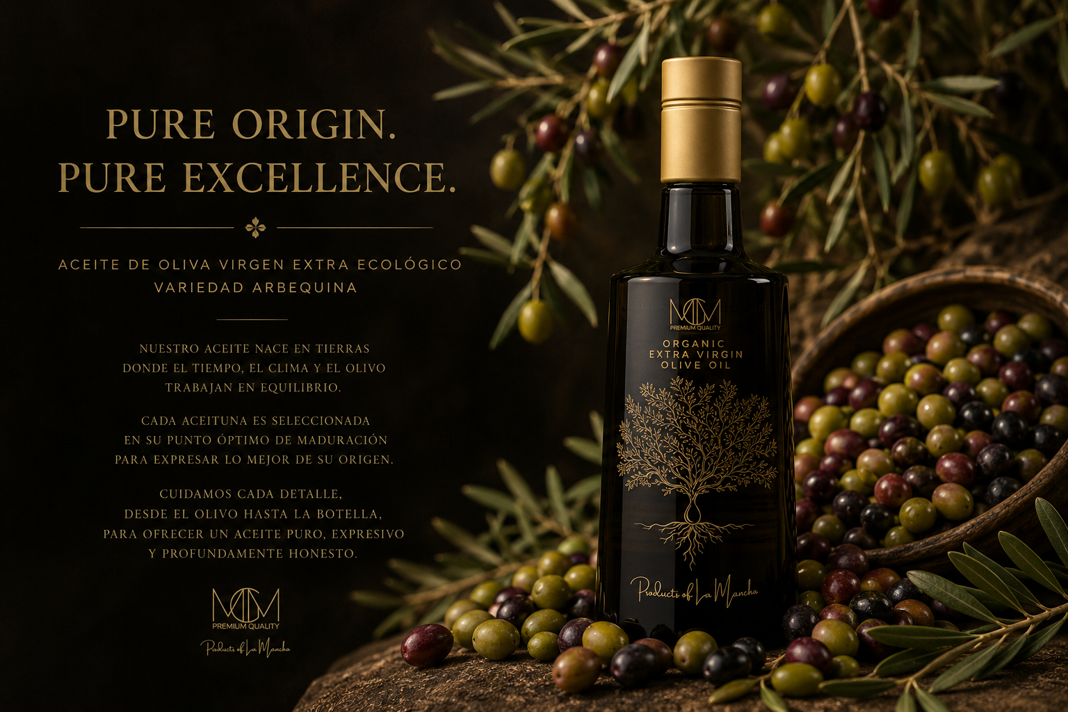 Aceite de Oliva Virgen Extra Ecológico Arbequina · 500 ml